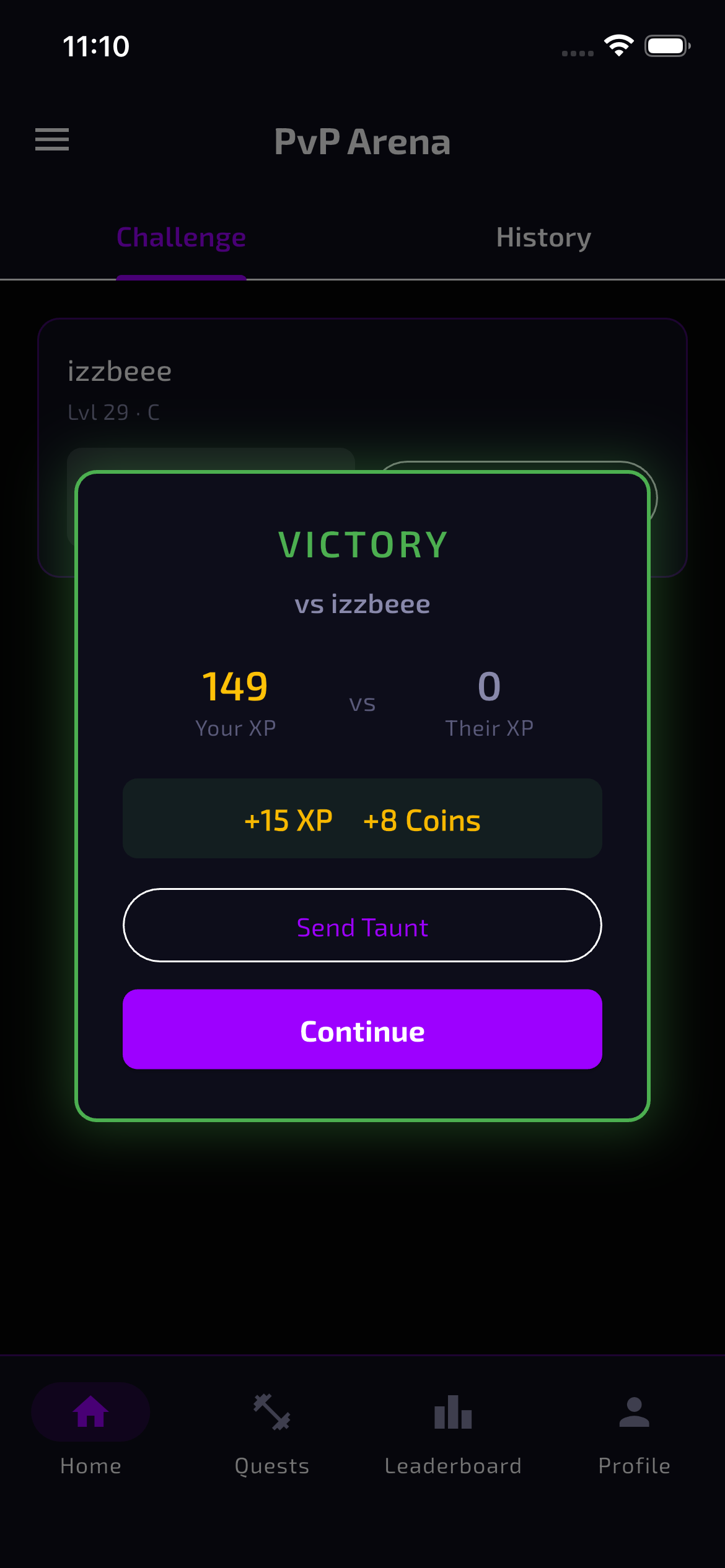 PvP pressure screen